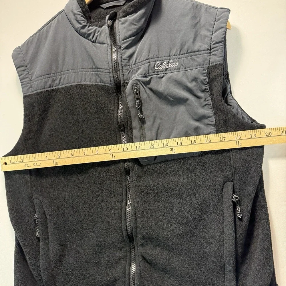Cabelas Vest Mens Size M Black Polartec Fleece Full Zip Jacket Outdoors Hunting - Picture 4 of 12